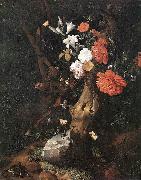 RUYSCH, Rachel Flowers on a Tree Trunk af oil painting artist